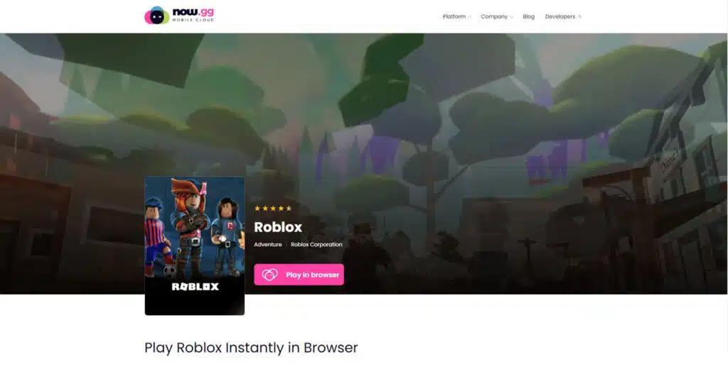Getting Started with Roblox on Now.gg